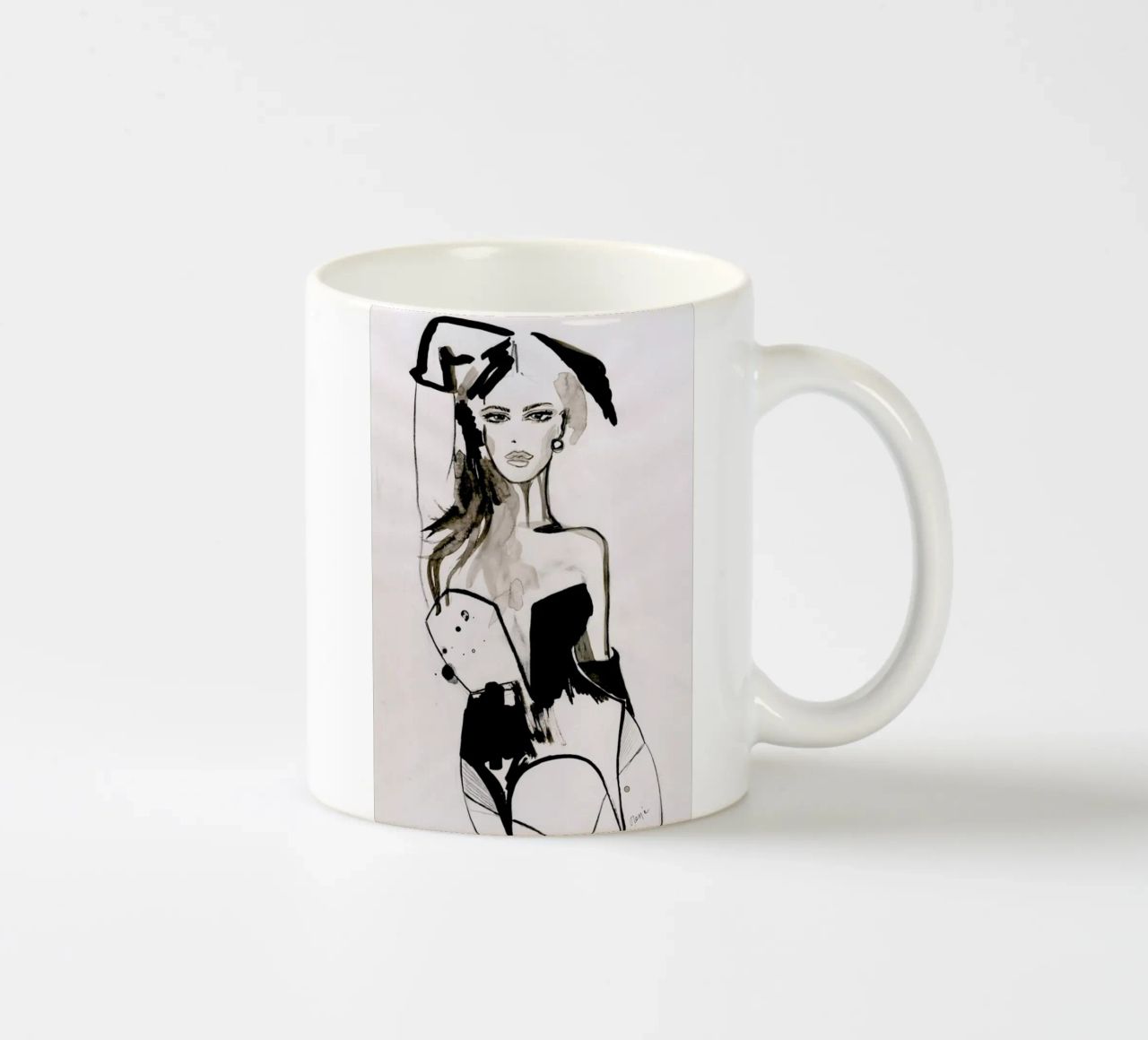 B&W Corset tazza in ceramica da Olesja Hännikäinen