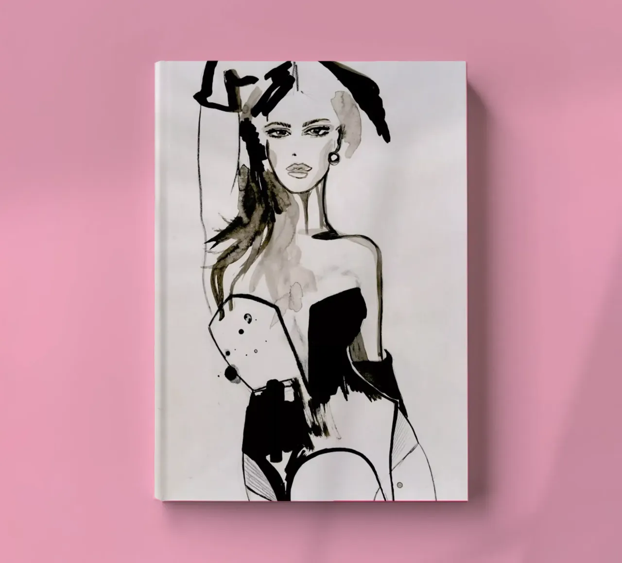 B&W Corset notebook by Olesja Hännikäinen