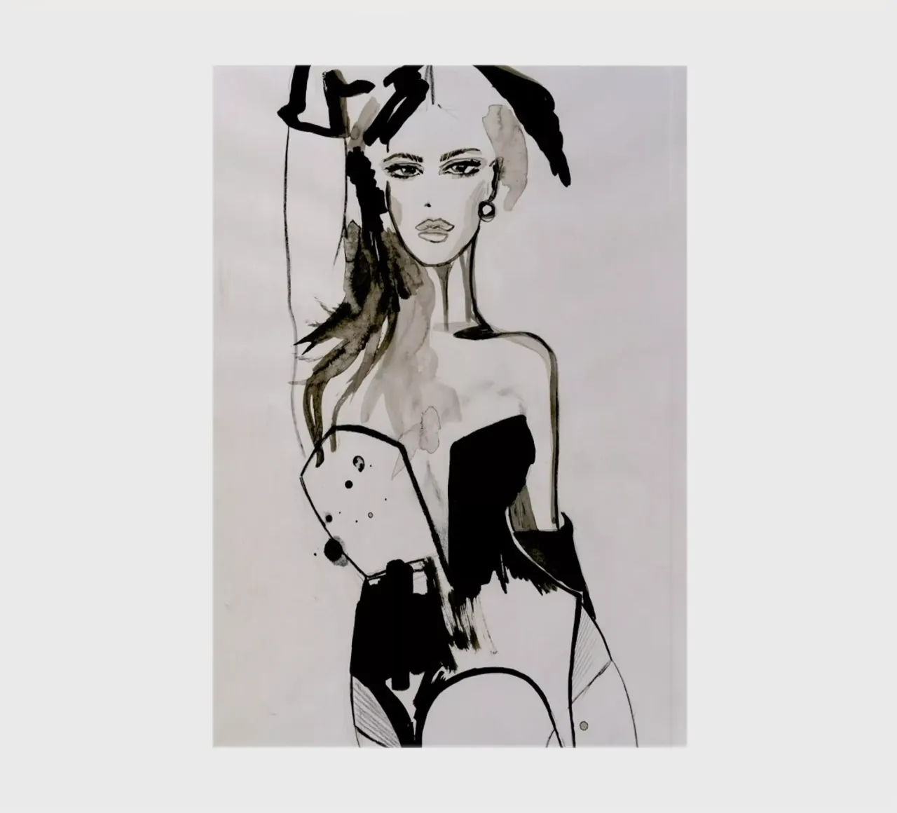 B&W Corset notebook by Olesja Hännikäinen