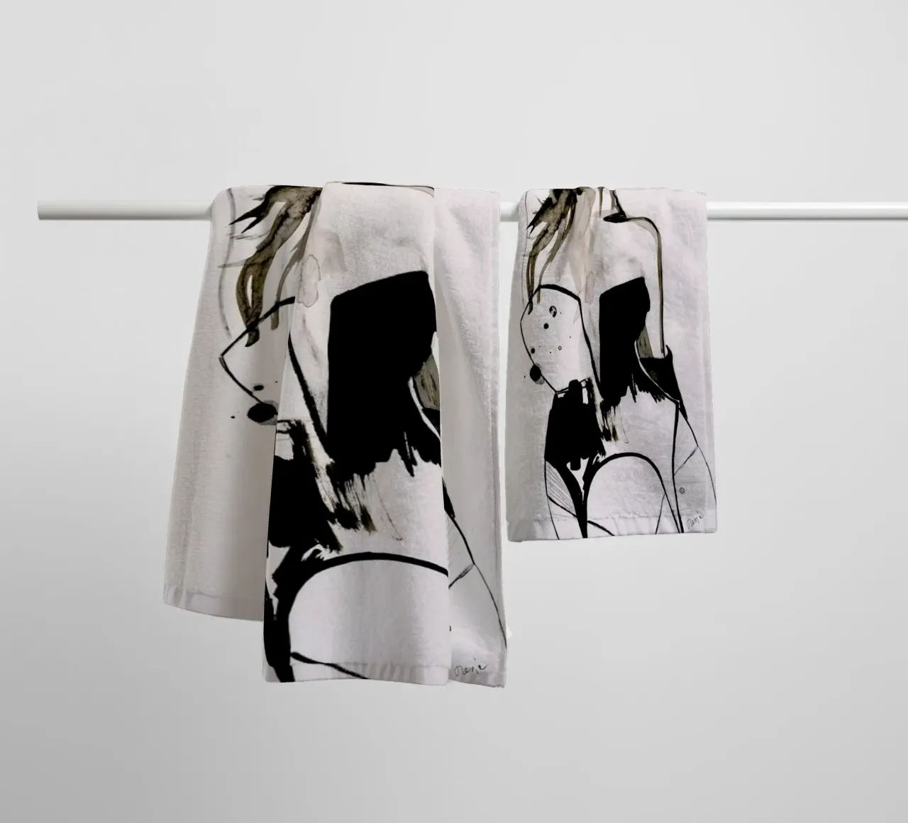 B&W Corset asciugamano da bagno da Olesja Hännikäinen