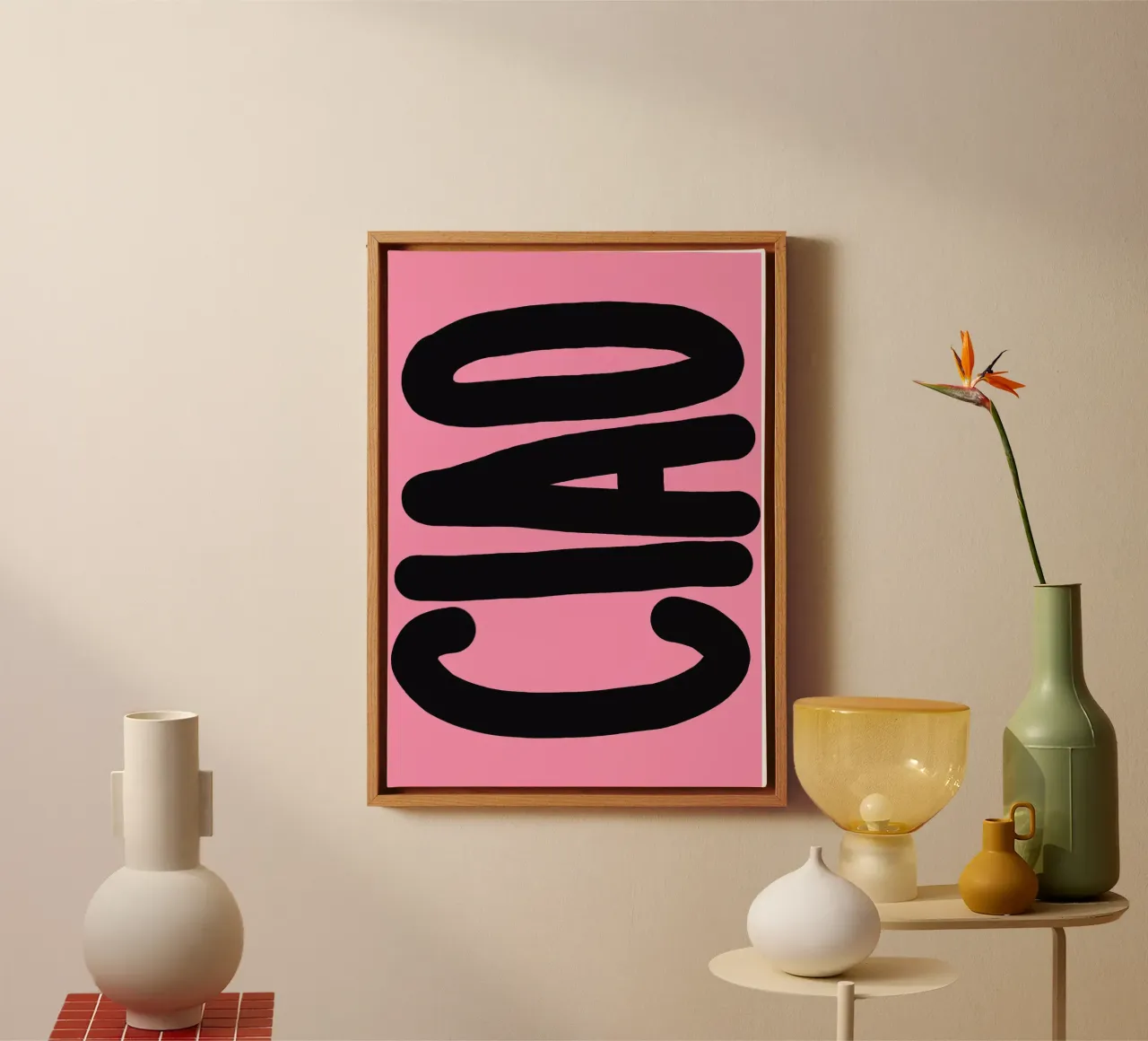 Ciao pini tela con Cornice a cassetta da Hej Ibiza by Ute Arnold