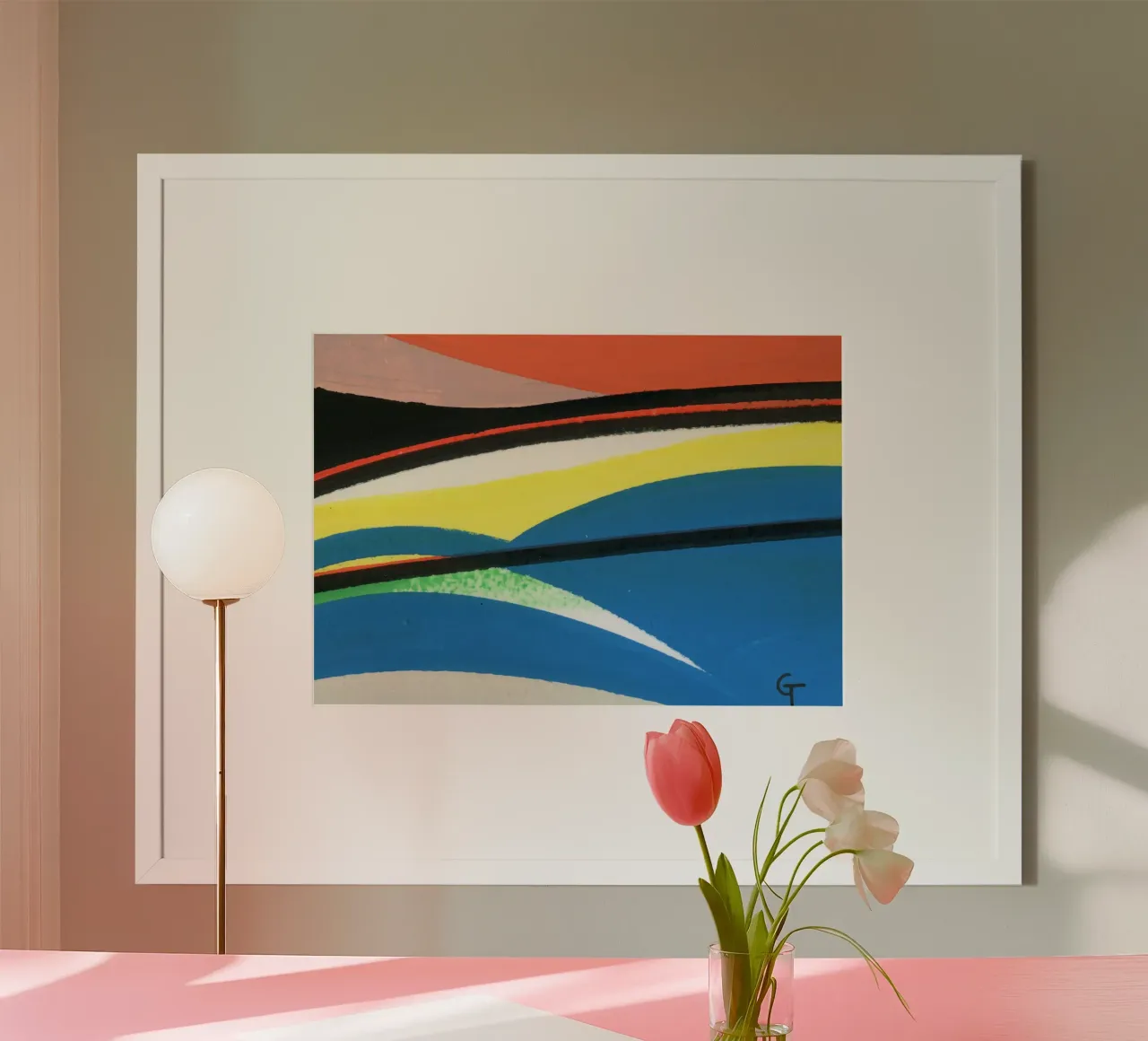 Colourful lanscape 2 poster con telaio in legno da gtobonart