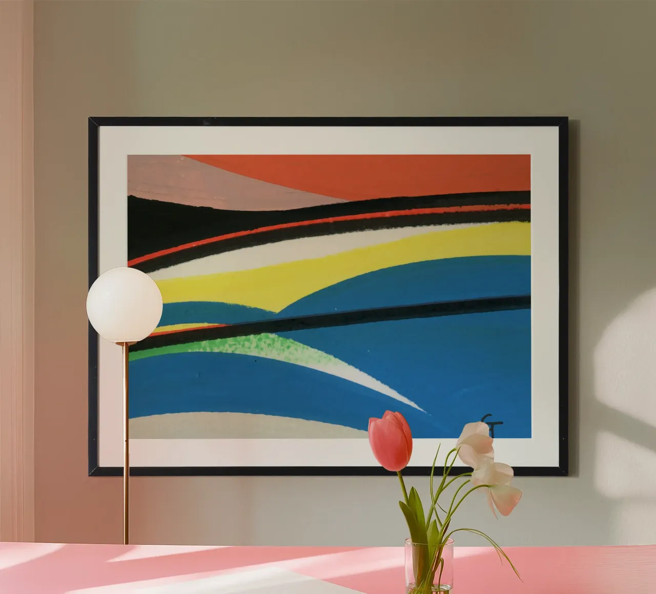 Colourful lanscape 2 poster con telaio in legno da gtobonart