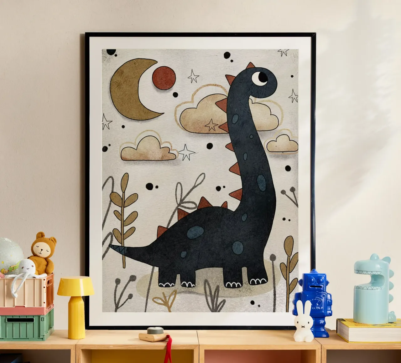 Nelli Suneli - Longneck Dino poster by The Artcircle