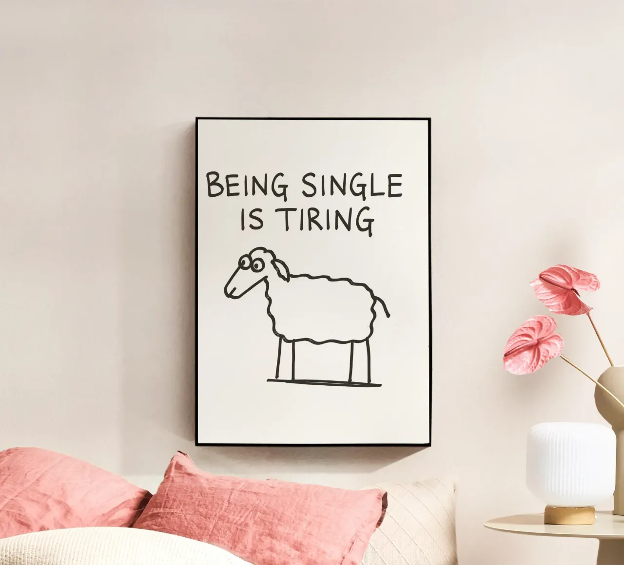 being single is tiring metacrilato de vintageshop