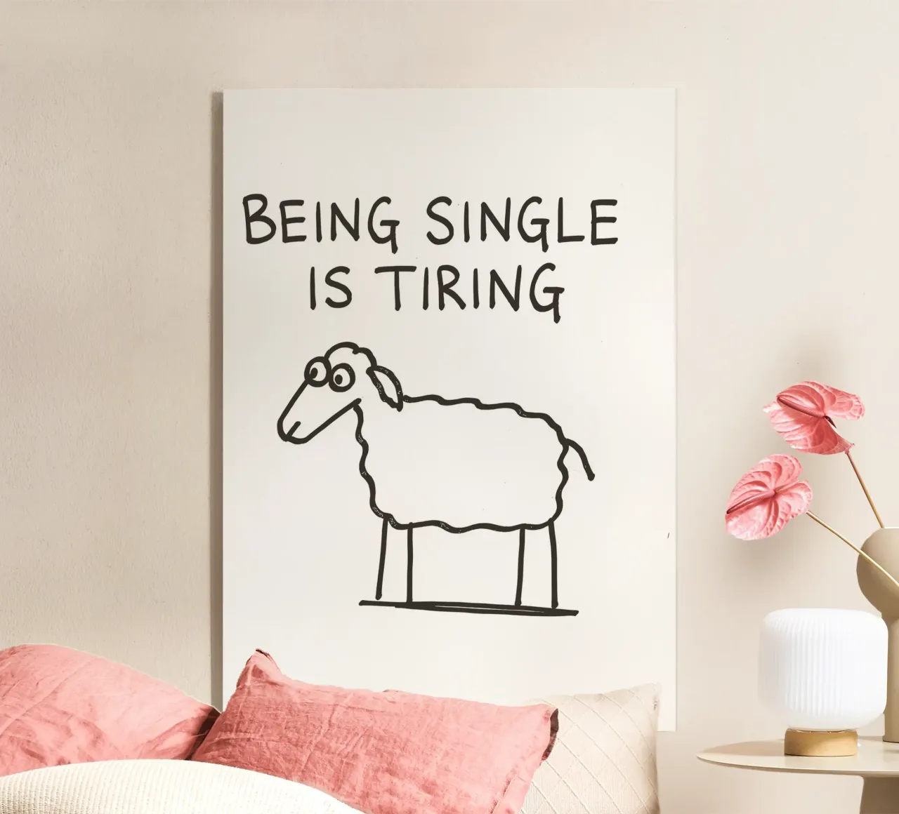 being single is tiring metacrilato de vintageshop
