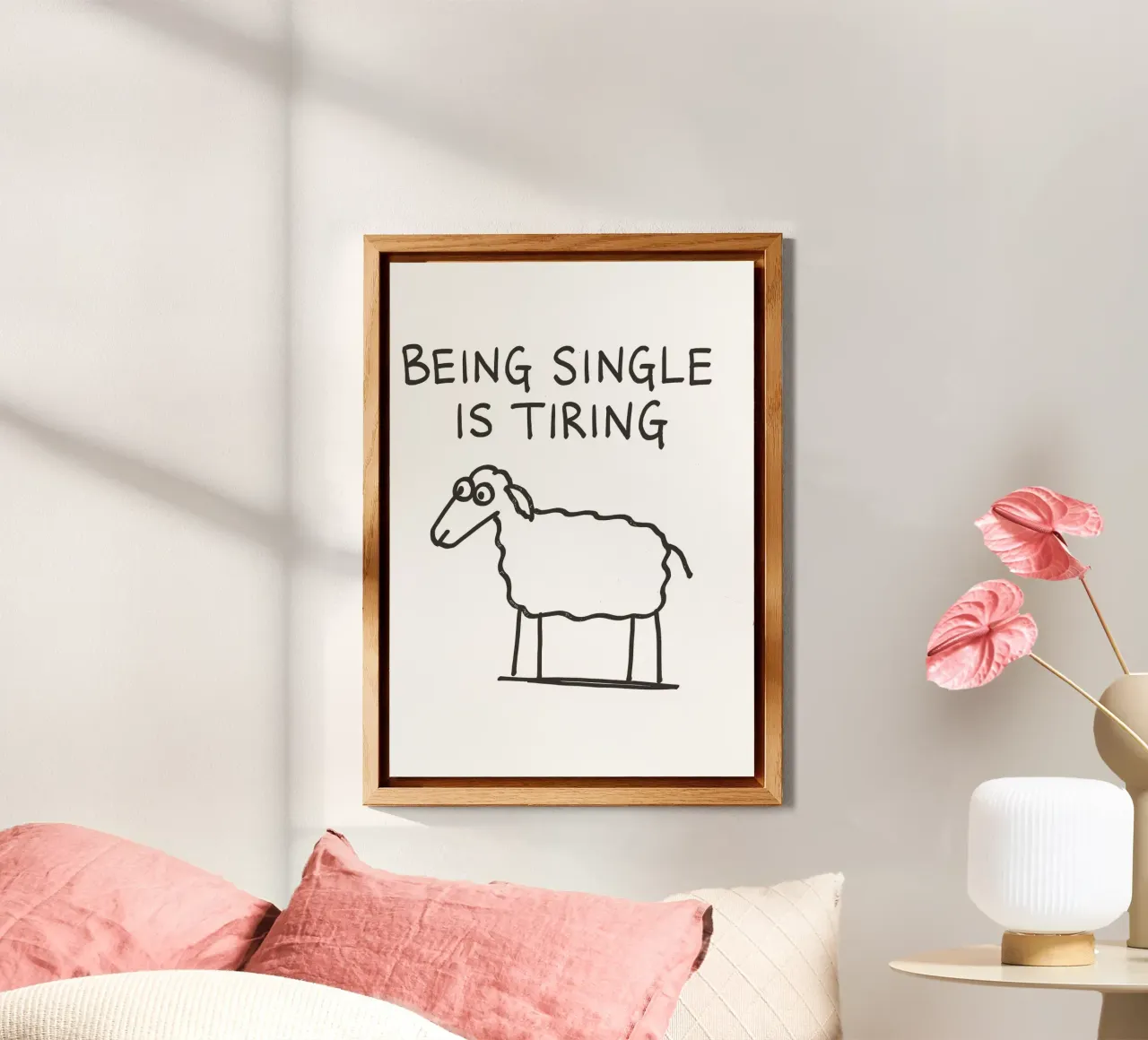 being single is tiring alluminio dibond da vintageshop