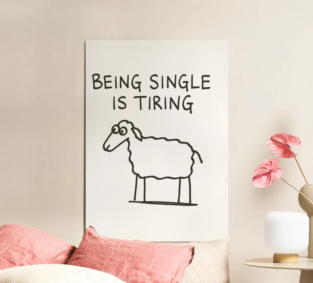 being single is tiring alluminio dibond da vintageshop