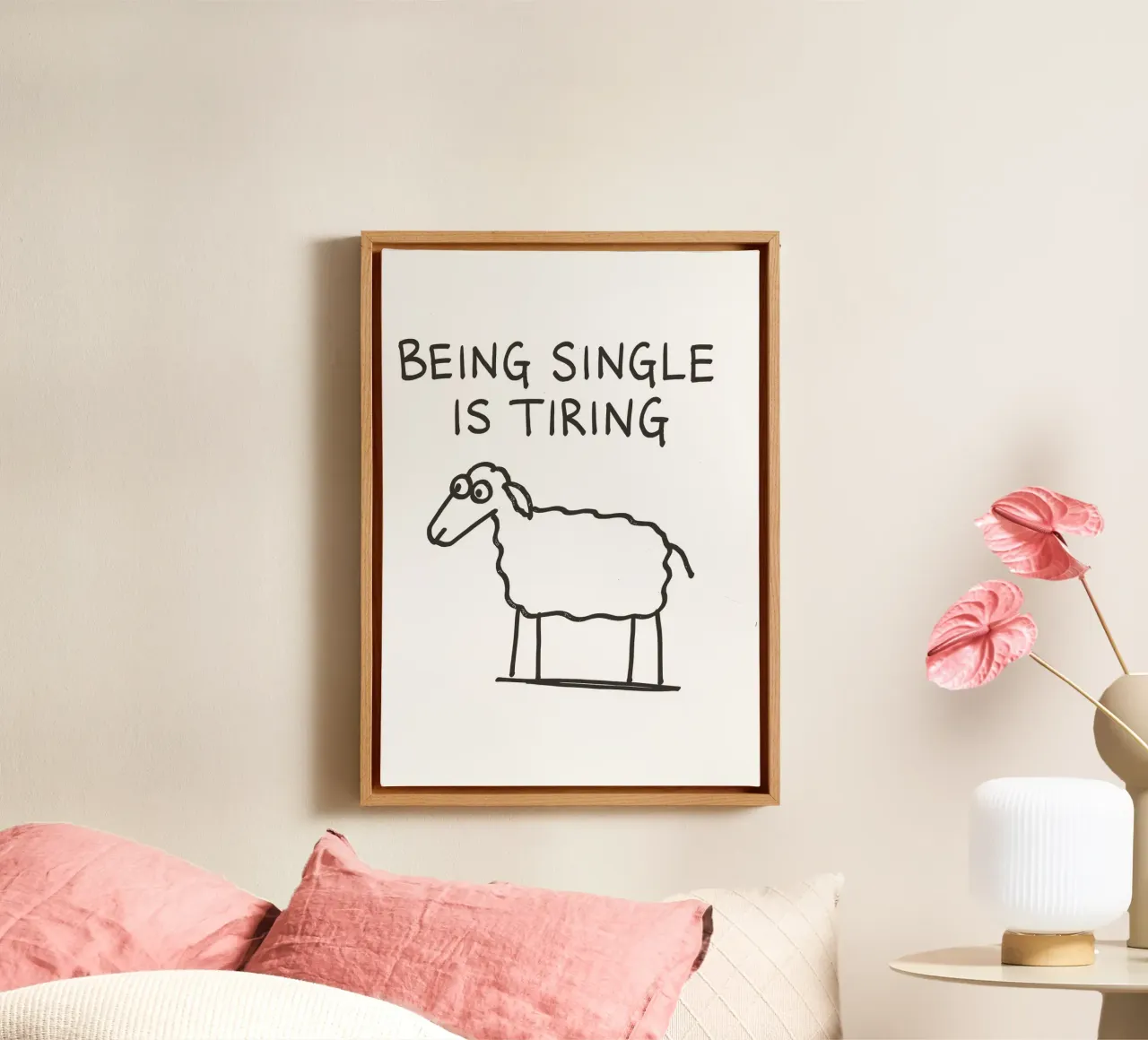 being single is tiring tela da vintageshop