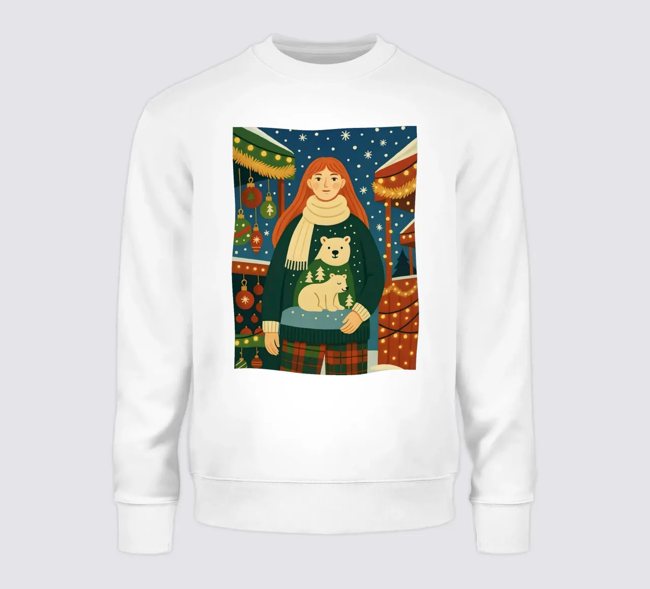 CHICA EN EL MERCADO DE NAVIDAD sudadera de CHRISTMAS ART