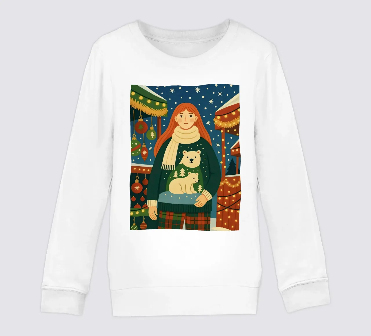 RAGAZZA AL MERCATINO DI NATALE felpa bambino da CHRISTMAS ART
