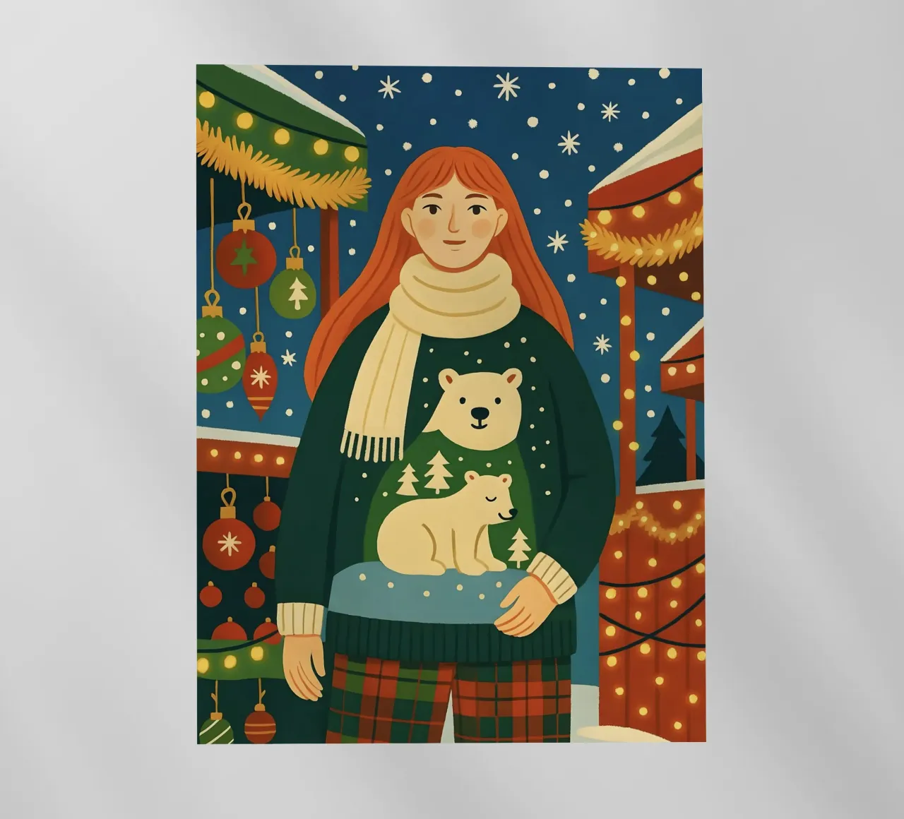 RAGAZZA AL MERCATINO DI NATALE pellicola backlit da CHRISTMAS ART