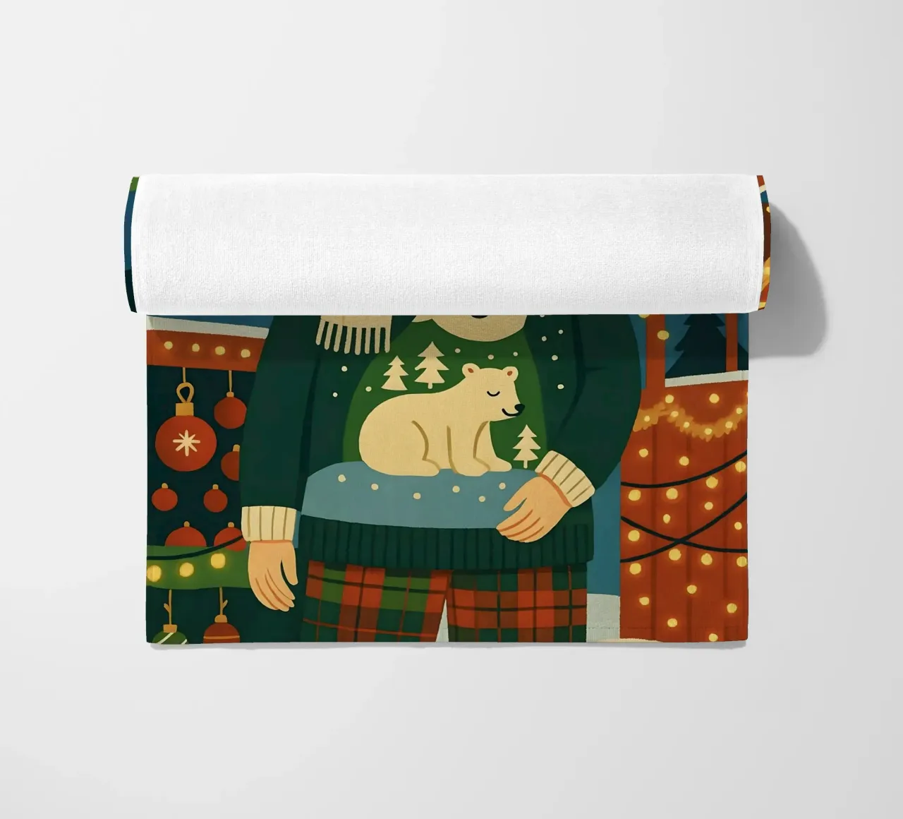 RAGAZZA AL MERCATINO DI NATALE telo mare da CHRISTMAS ART