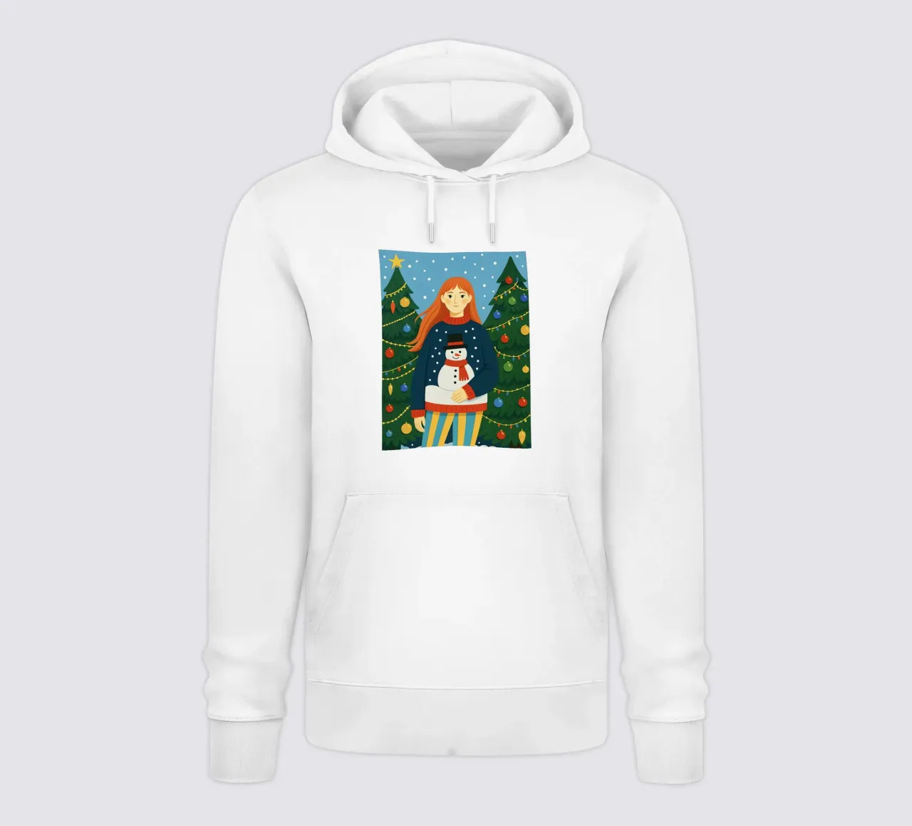 DONNA CALMA A NATALE felpa con cappuccio da CHRISTMAS ART