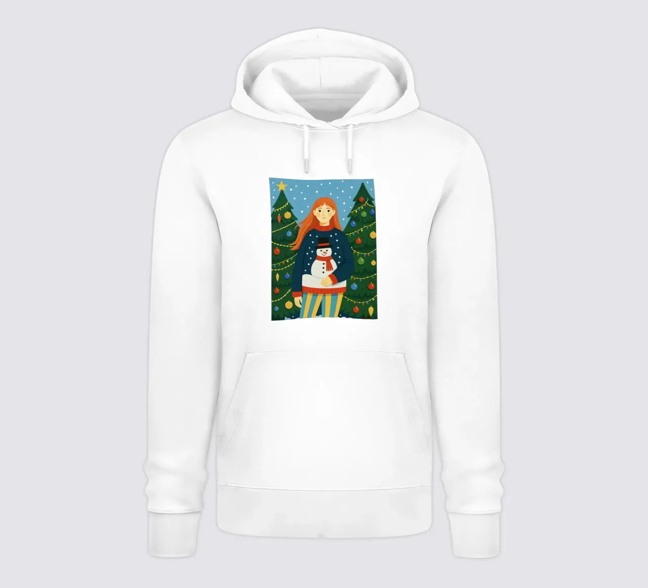 MUJER TRANQUILA EN NAVIDAD sudadera con capucha de CHRISTMAS ART