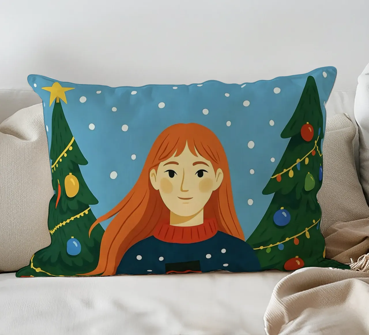 DONNA CALMA A NATALE cuscino da CHRISTMAS ART