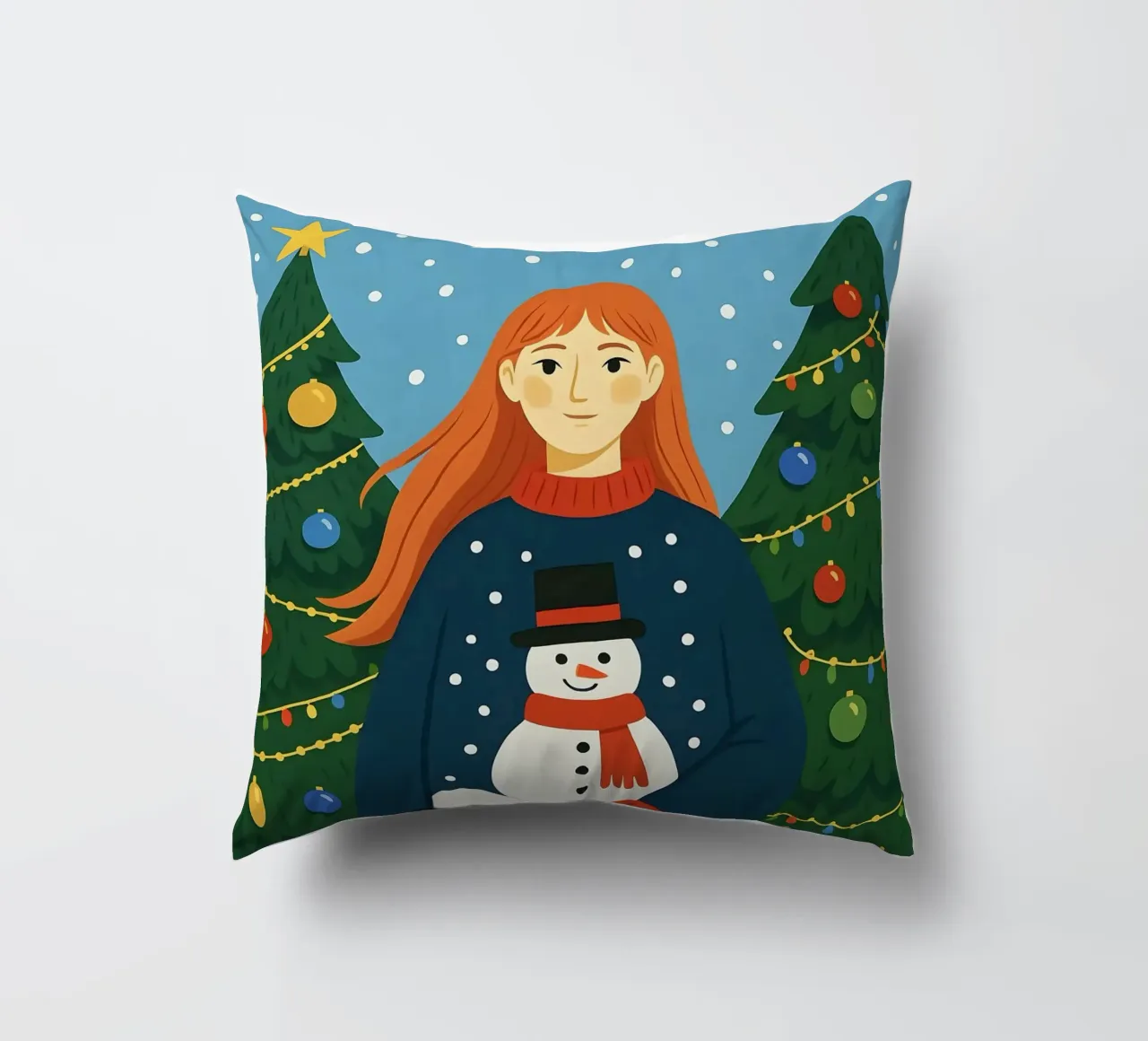 DONNA CALMA A NATALE cuscino da CHRISTMAS ART