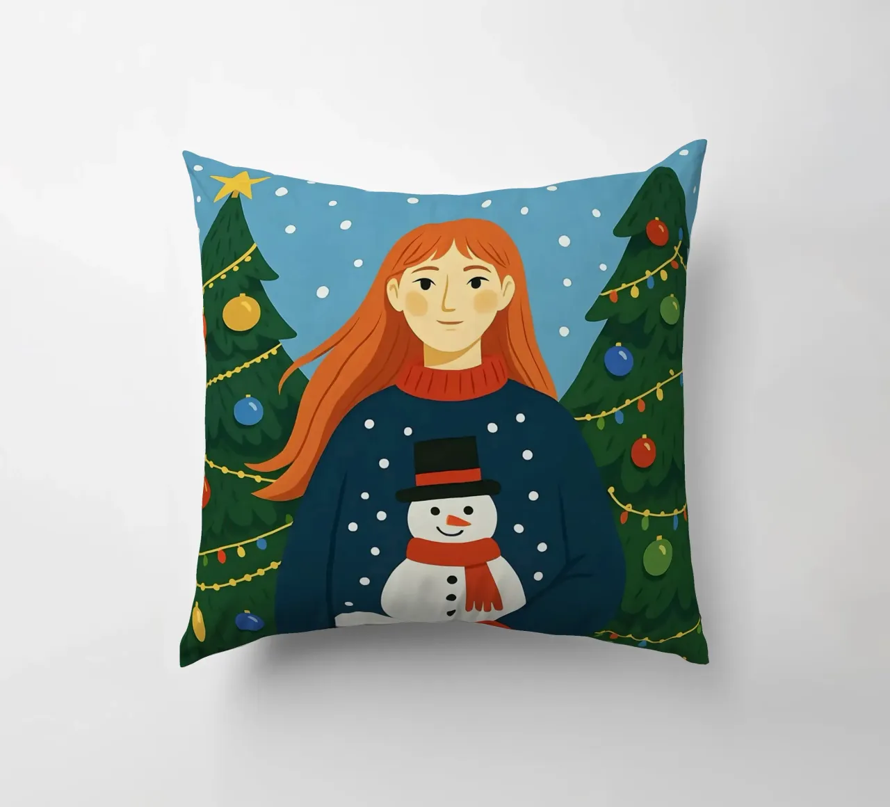 DONNA CALMA A NATALE cuscino da CHRISTMAS ART