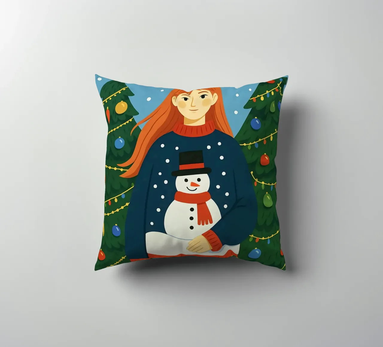 DONNA CALMA A NATALE cuscino da CHRISTMAS ART