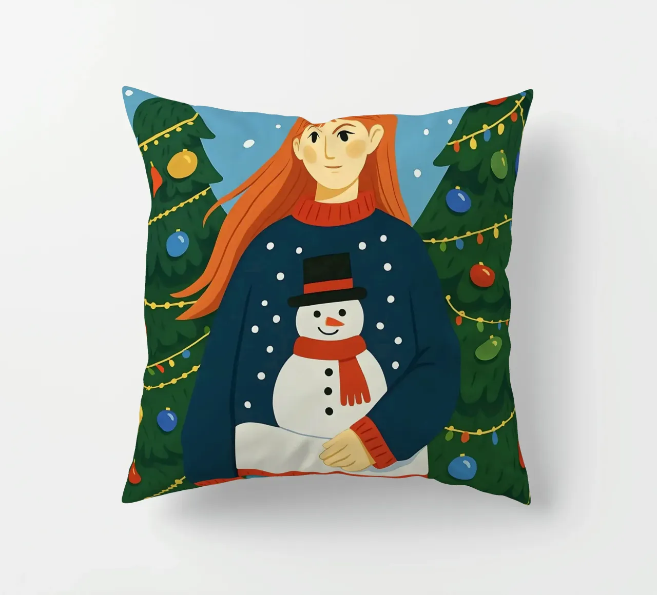 DONNA CALMA A NATALE cuscino da CHRISTMAS ART