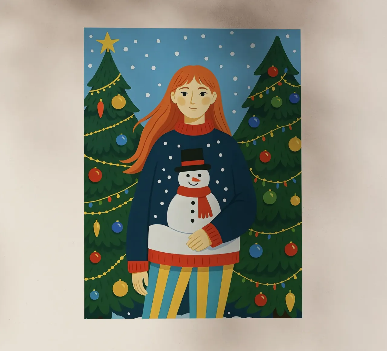 DONNA CALMA A NATALE pellicola backlit da CHRISTMAS ART