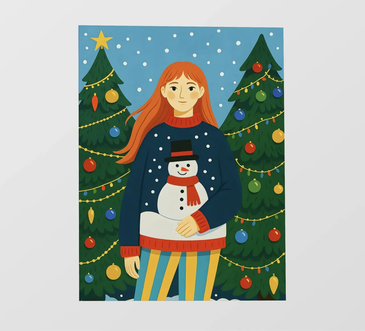 DONNA CALMA A NATALE pellicola backlit da CHRISTMAS ART