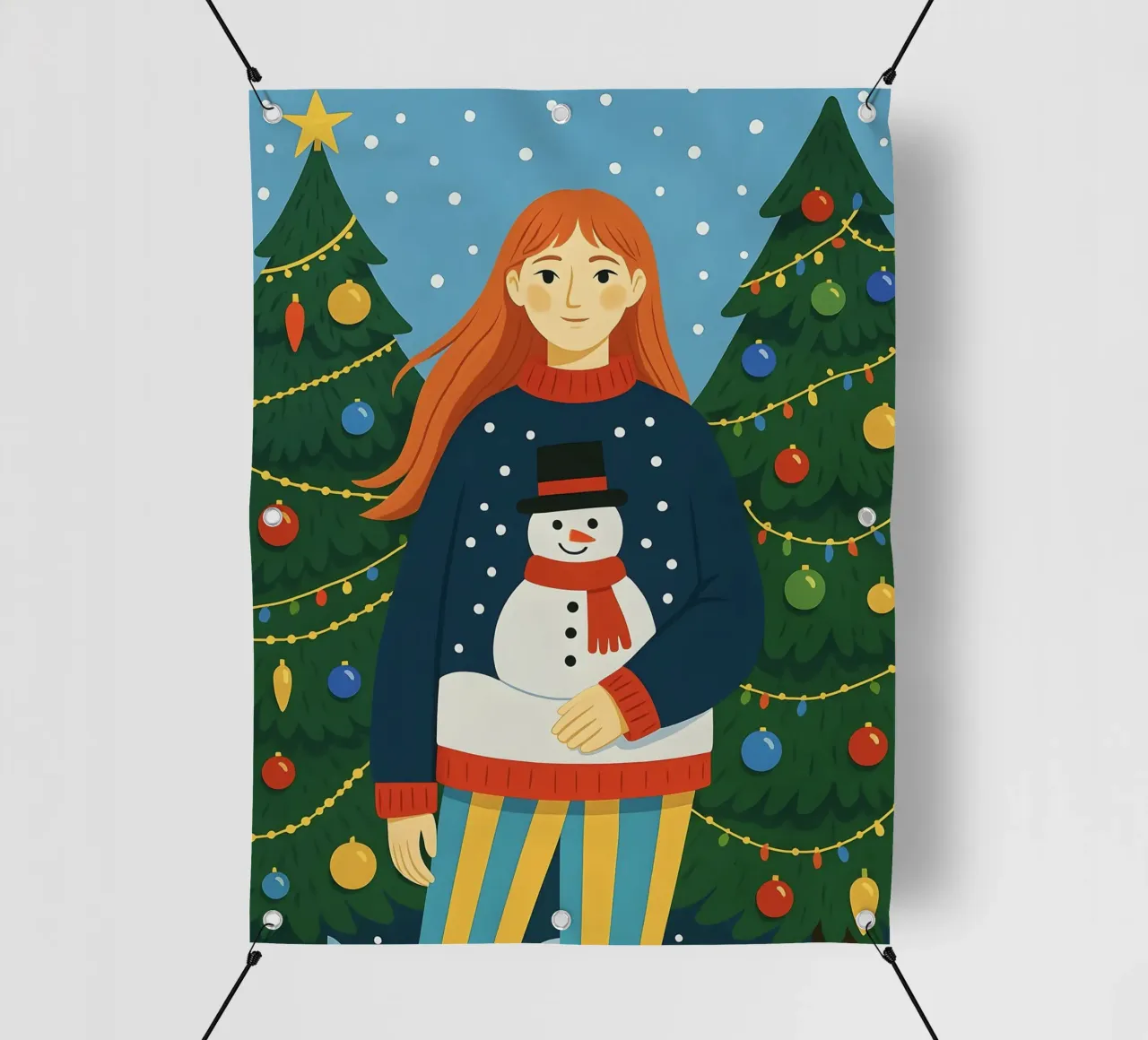 DONNA CALMA A NATALE telo in pvc da CHRISTMAS ART