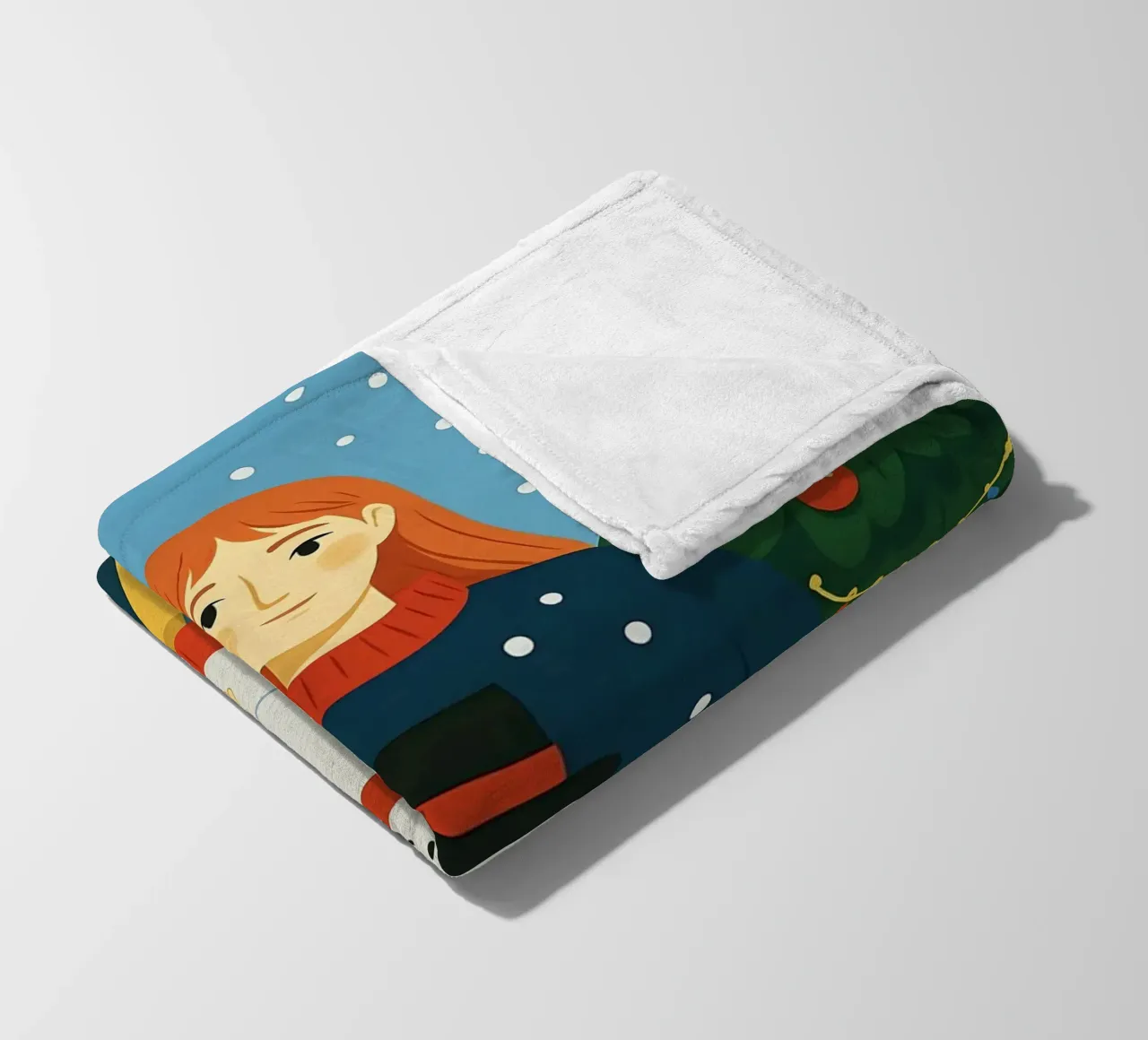 DONNA CALMA A NATALE coperta in pile da CHRISTMAS ART