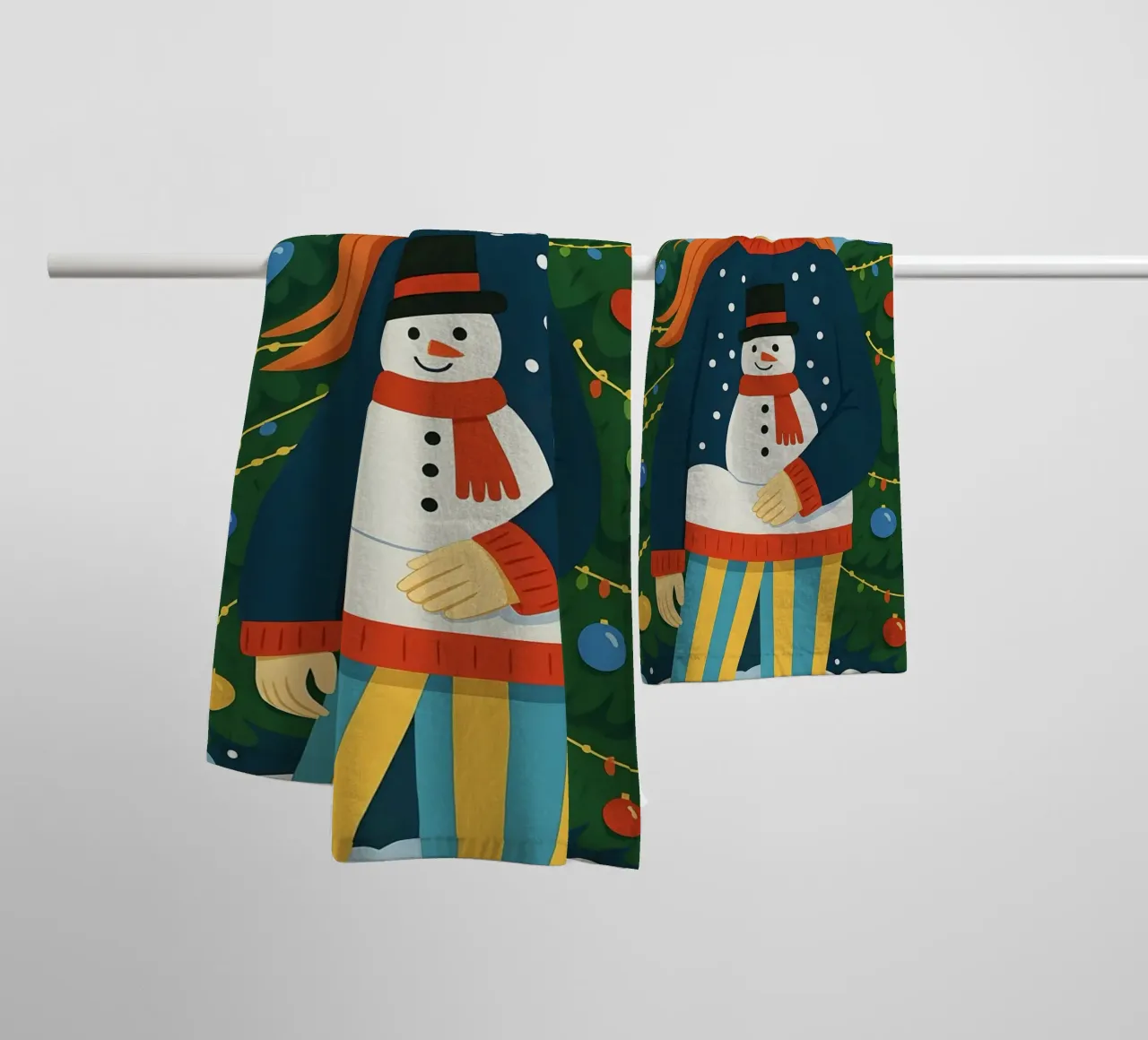 MUJER TRANQUILA EN NAVIDAD toalla de baño de CHRISTMAS ART