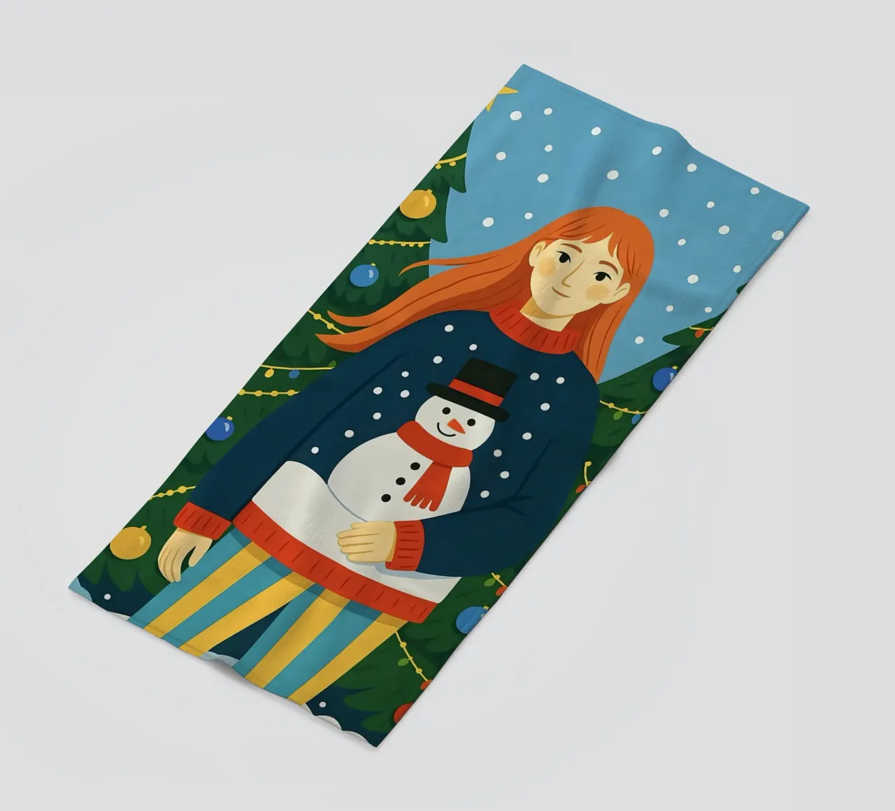 DONNA CALMA A NATALE telo mare da CHRISTMAS ART