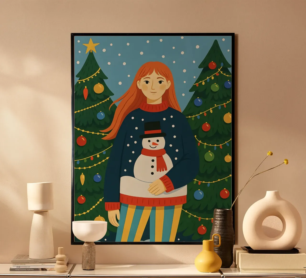 DONNA CALMA A NATALE poster da CHRISTMAS ART