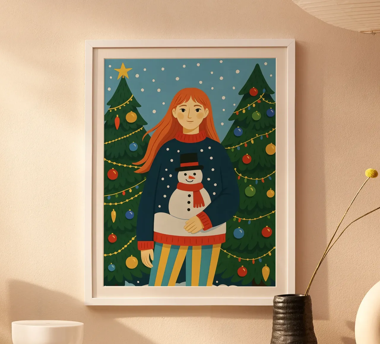 DONNA CALMA A NATALE poster da CHRISTMAS ART