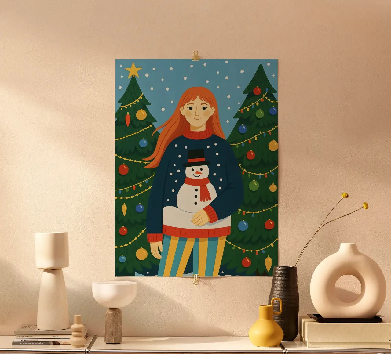 DONNA CALMA A NATALE poster da CHRISTMAS ART