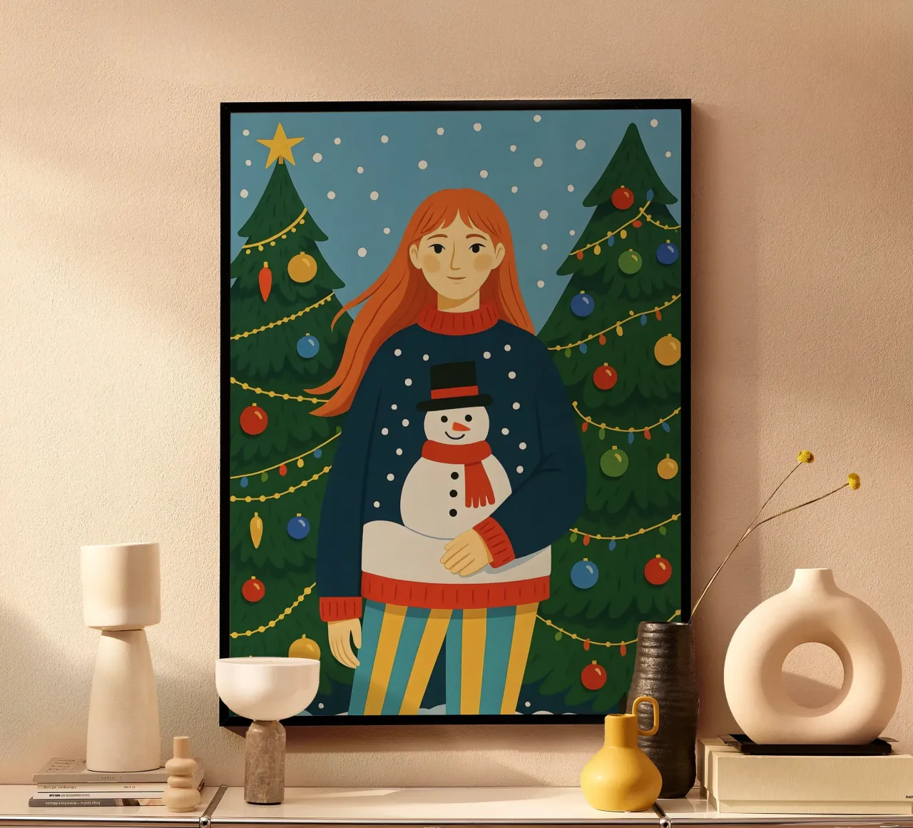 DONNA CALMA A NATALE poster da CHRISTMAS ART