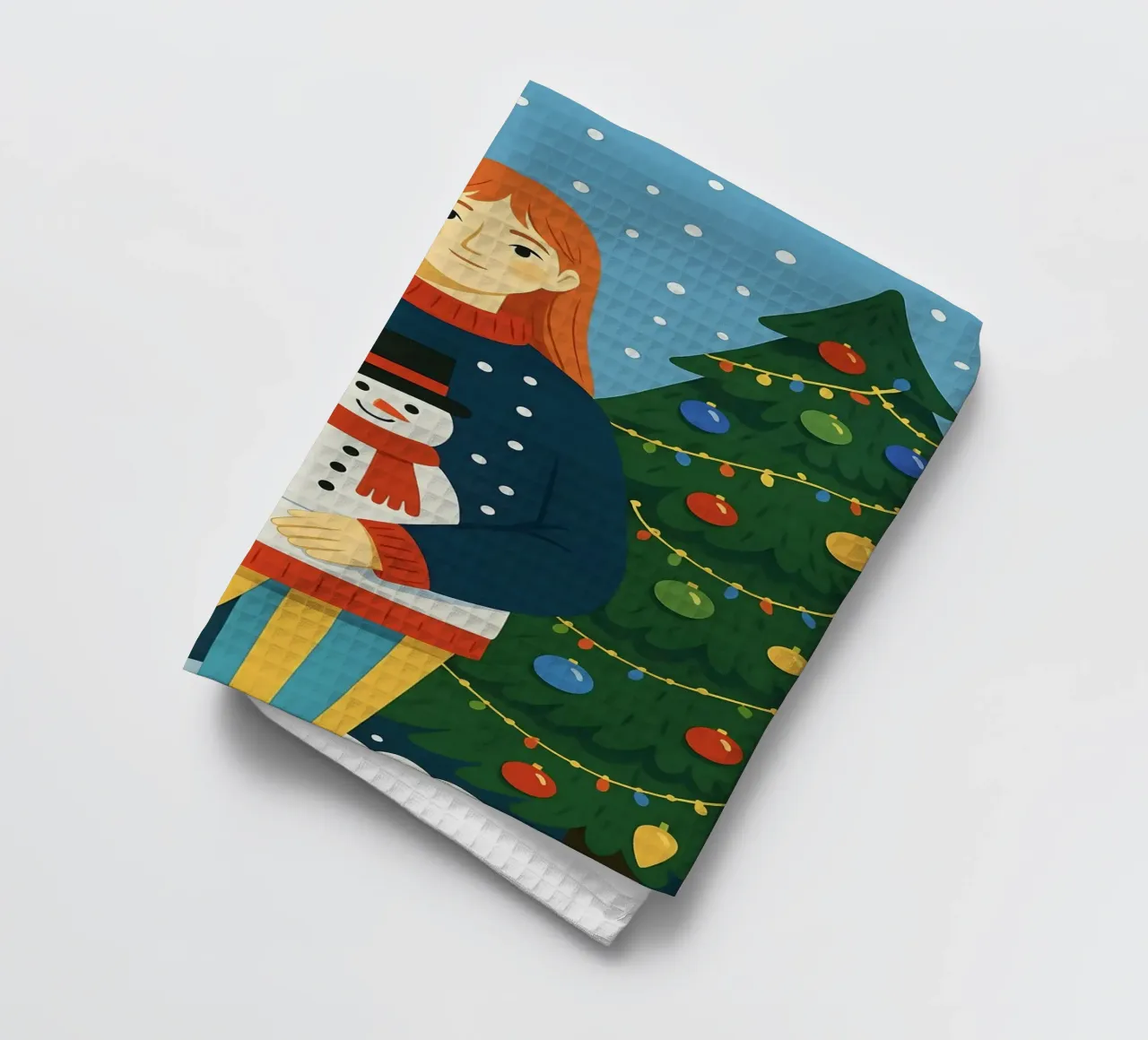 MUJER TRANQUILA EN NAVIDAD paño de cocina de CHRISTMAS ART