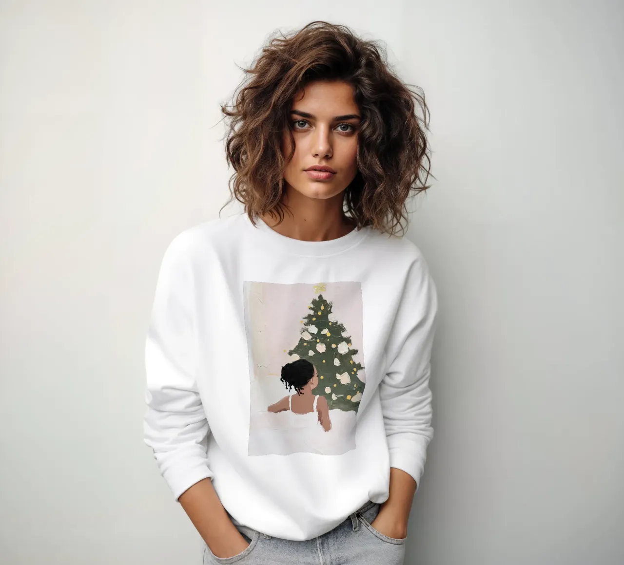 Albero di Natale, stampa Ballerina felpa da Little Lila