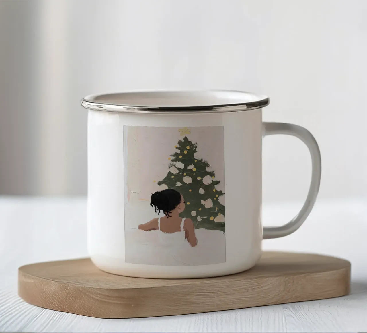 Albero di Natale, stampa Ballerina tazza in smalto da Little Lila