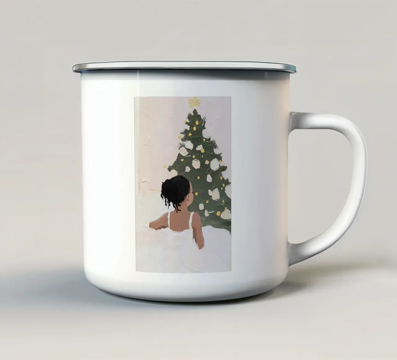Albero di Natale, stampa Ballerina tazza in smalto da Little Lila