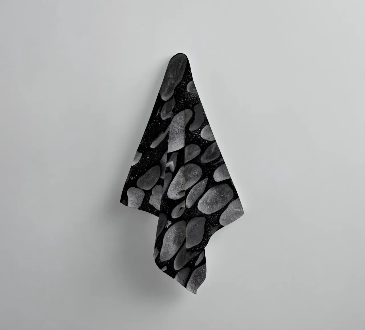 Black Stones towel by Fjöllart