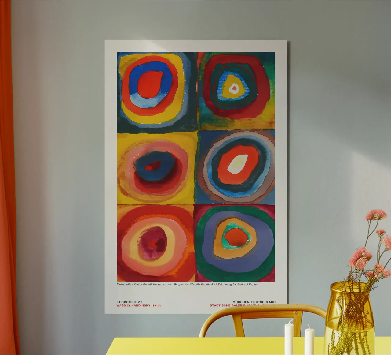 Kandinsky Studio del colore V.2 Anelli concentrici Astratto 1913 alluminio dibond da MyMuseum