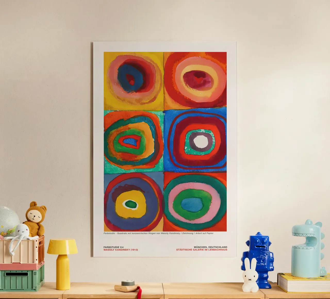 Kandinsky Farbstudie V.4 Abstrakte konzentrische Ringe 1913 Acryl-Glas von MyMuseum