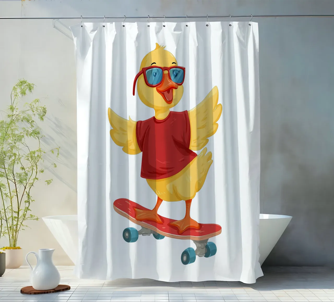 Pollo fresco per bambini tenda da doccia da HookASmile