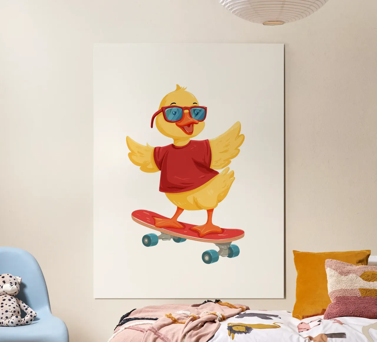 Cool Baby Chicken poster with wooden frame by HookASmile