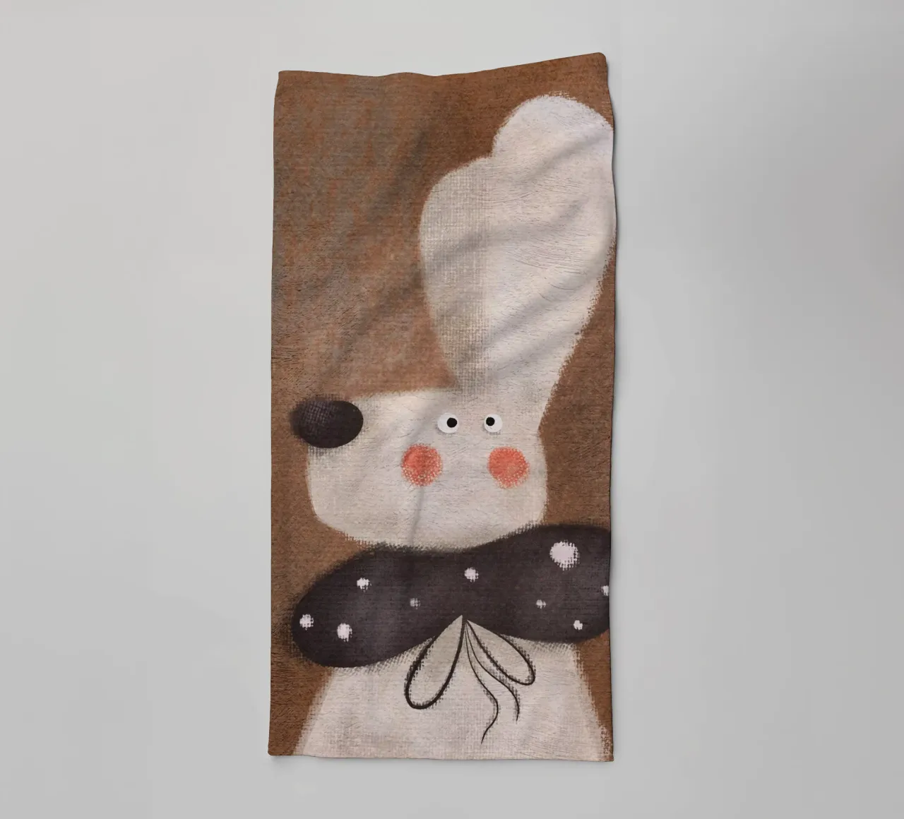 Nelli Suneli - Rabbit with a Bow towel by The Artcircle