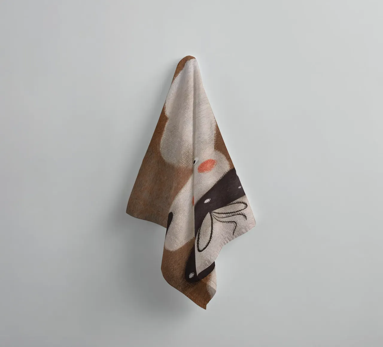 Nelli Suneli - Rabbit with a Bow towel by The Artcircle