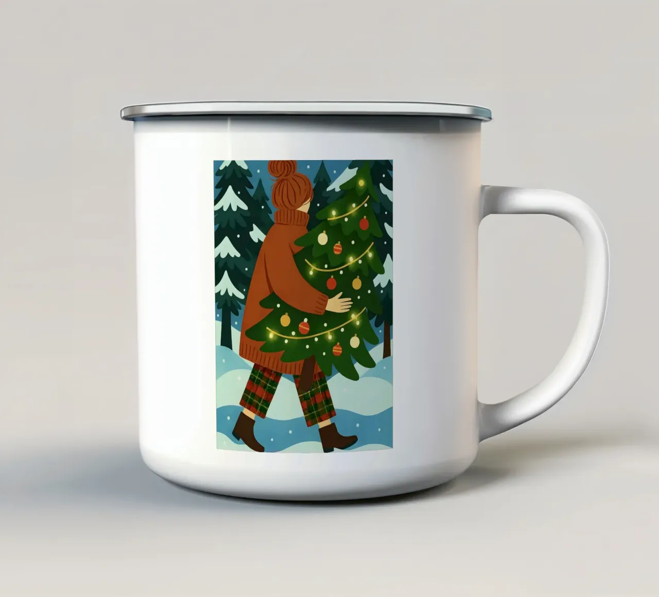 ALBERO DI NATALE CON LUCI FIABESCHE tazza in smalto da CHRISTMAS ART