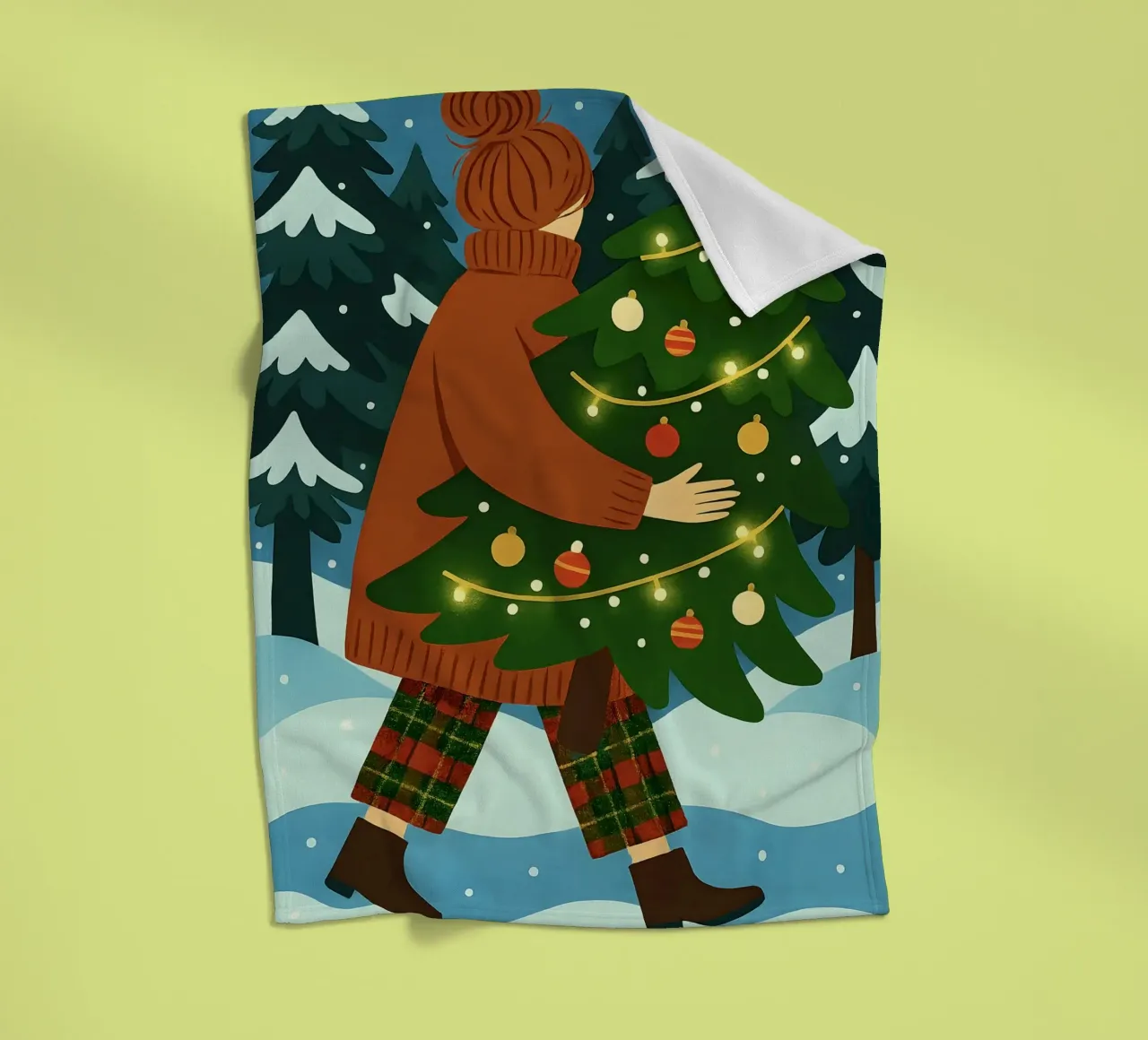 ALBERO DI NATALE CON LUCI FIABESCHE coperta in pile da CHRISTMAS ART