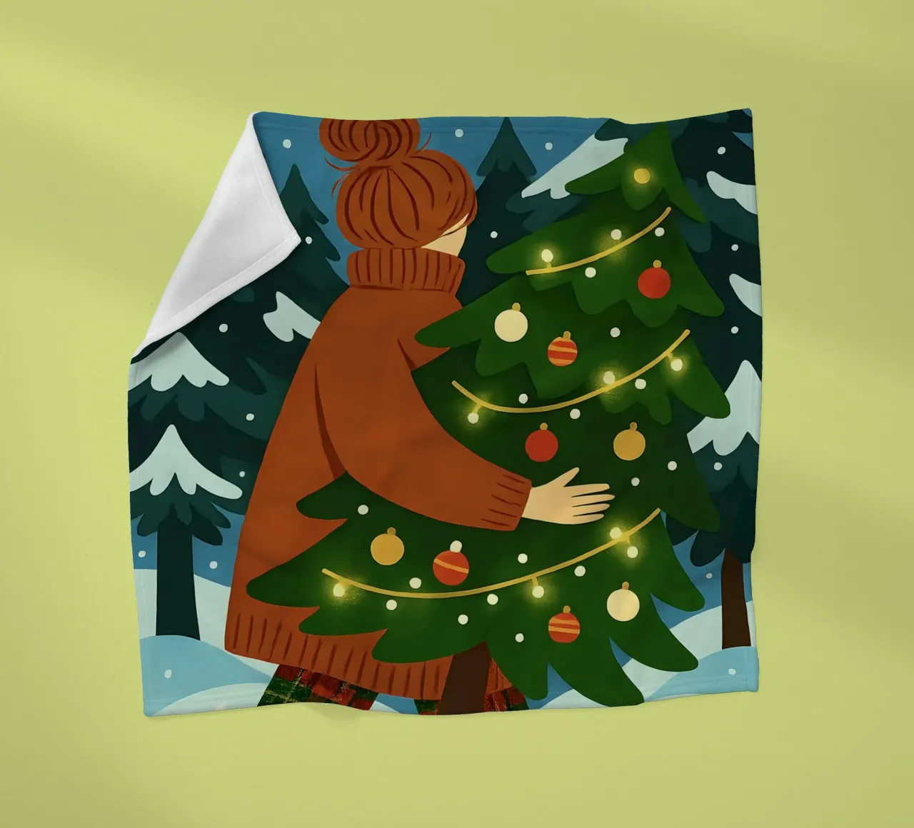 ALBERO DI NATALE CON LUCI FIABESCHE coperta in pile da CHRISTMAS ART