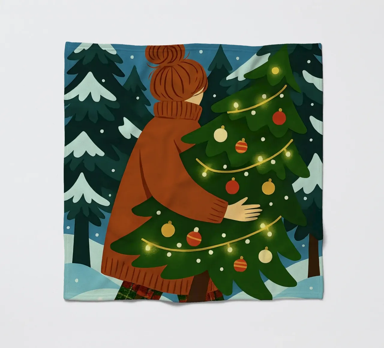 ALBERO DI NATALE CON LUCI FIABESCHE coperta in pile da CHRISTMAS ART