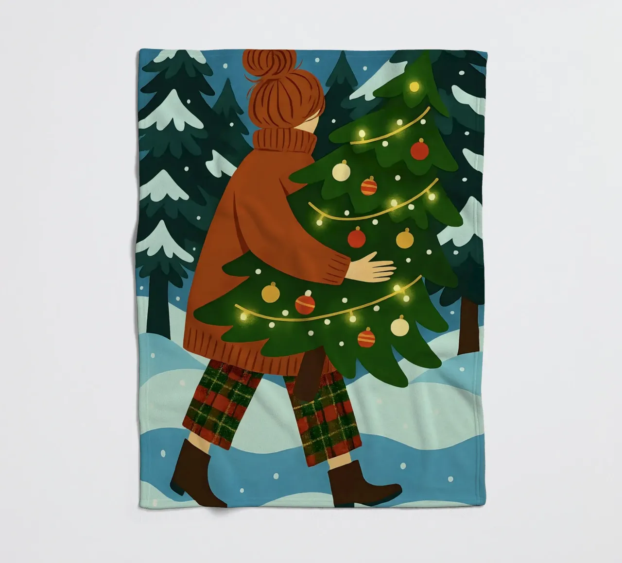 ALBERO DI NATALE CON LUCI FIABESCHE coperta in pile da CHRISTMAS ART